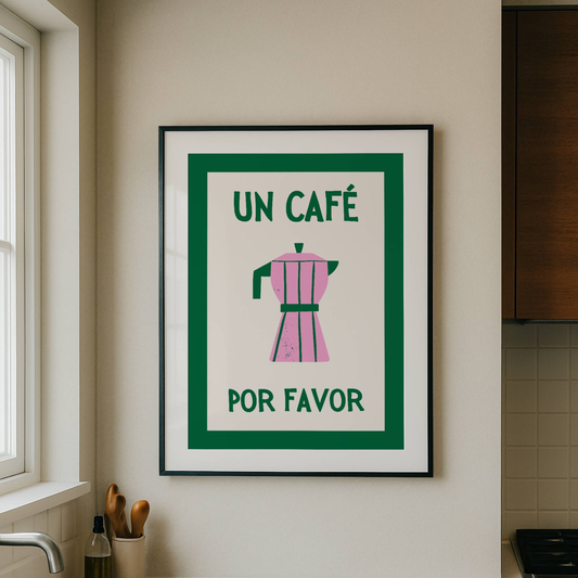 Un Café Por Favor Coffee Print