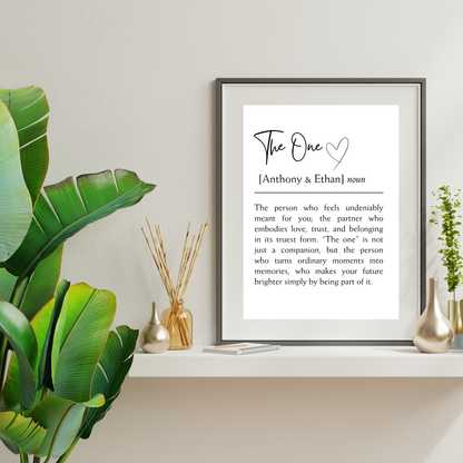 The One – Wedding & Anniversary Personalised Name Print