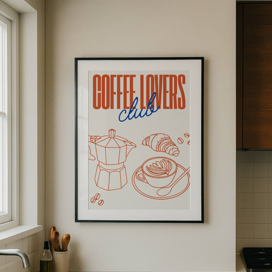Coffee Lovers Club Orange Print