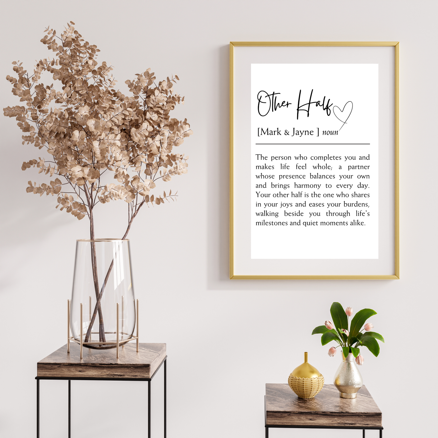 Other Half – Wedding & Anniversary Personalised Name Print