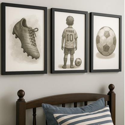 Football Enthusiast - Boys Personalised Name Print Set