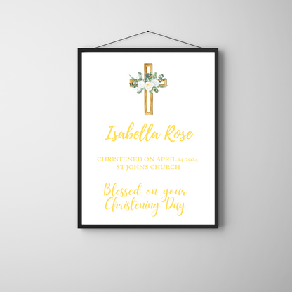 Traditional - Christening or Baptism Personalised Name Print