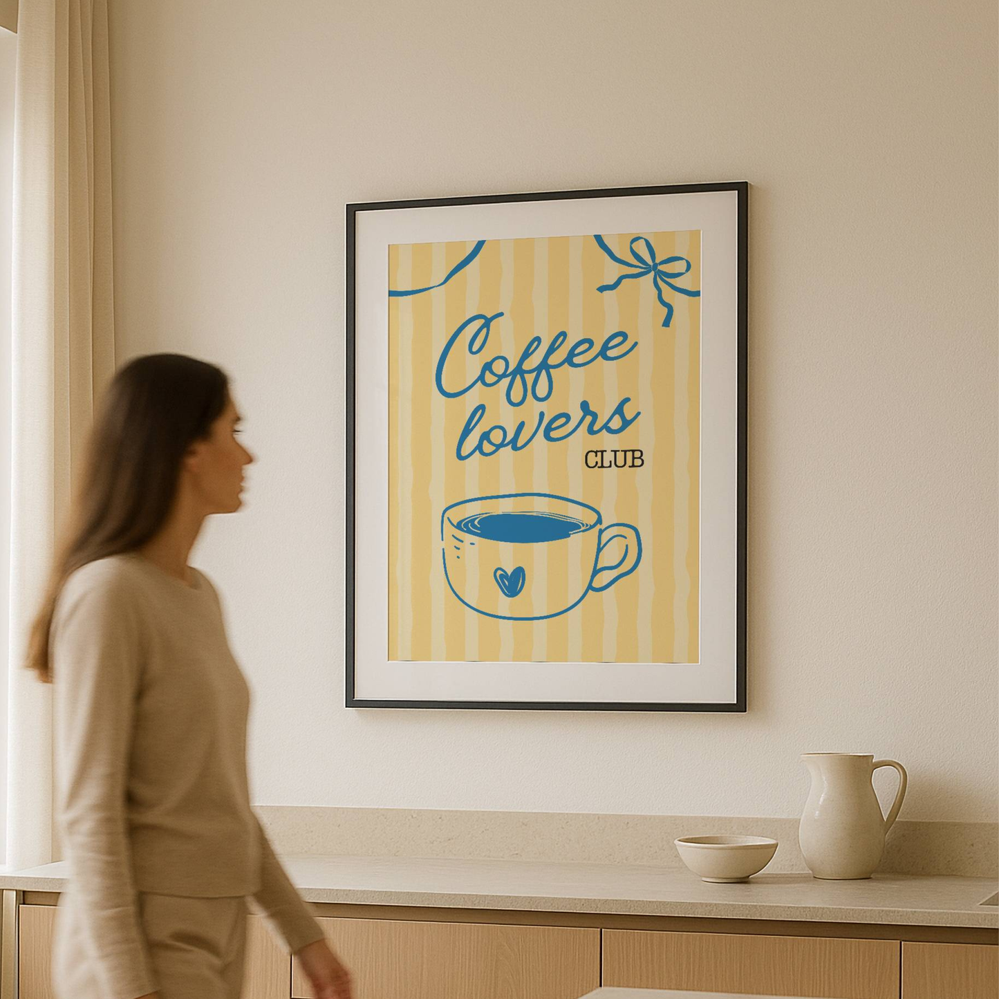 Coffee Lovers Club Yellow Print