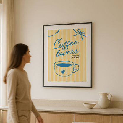 Coffee Lovers Club Yellow Print