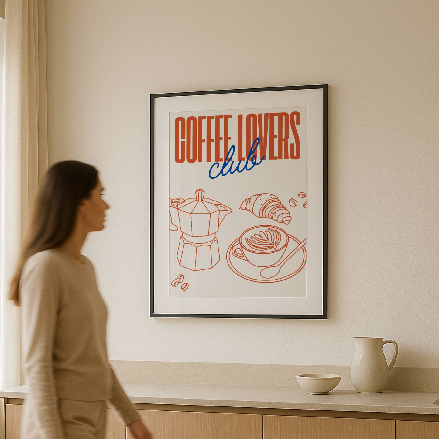 Coffee Lovers Club Orange Print