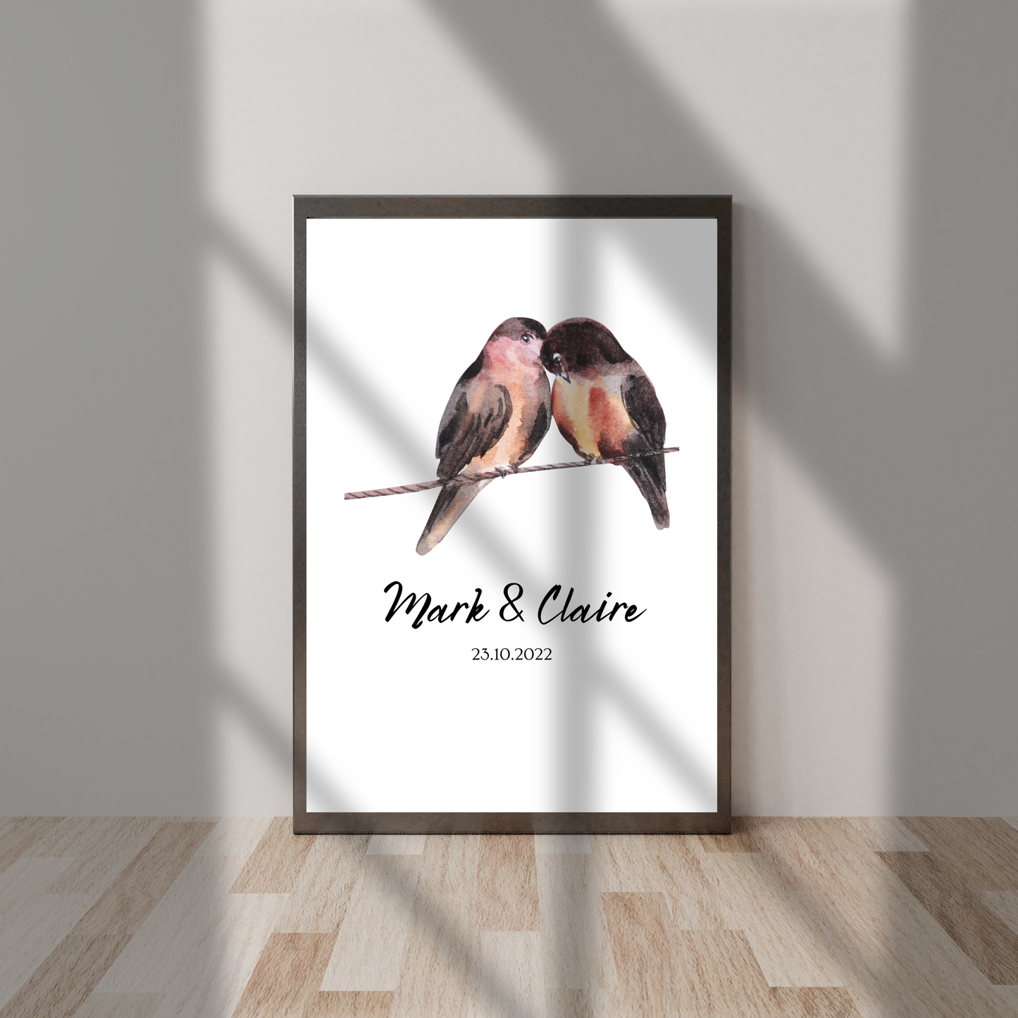 Love Birds – Wedding & Anniversary Personalised Name Print