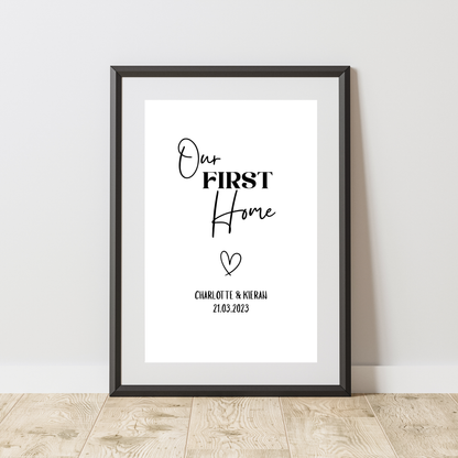 Our First Home - Home & Family Personalised Name Print