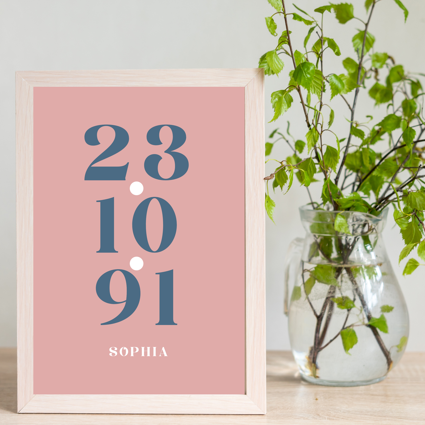 Pink Special Date – Personalised Name Print
