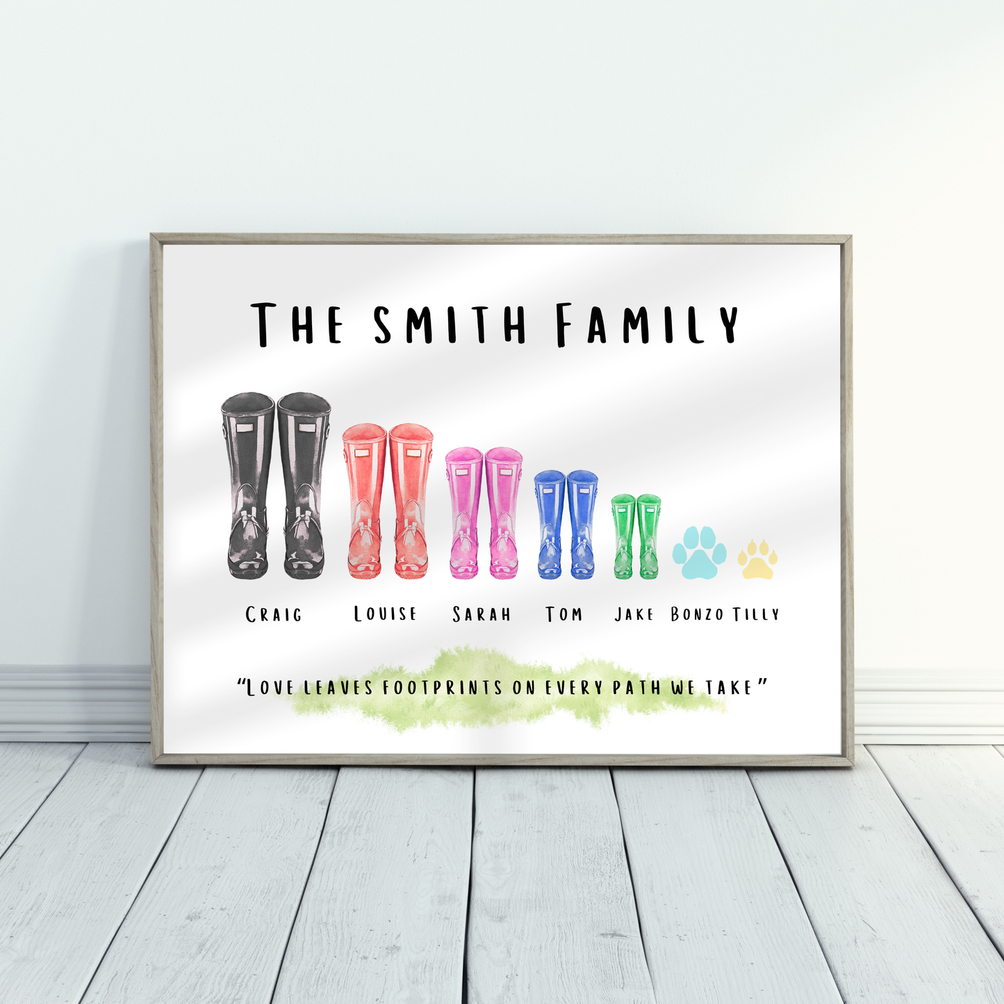 Family Boots - Home & Family Personalised Name Print