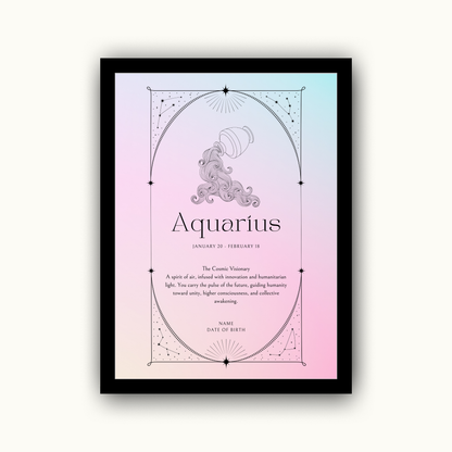 Spiritual Zodiac Star Sign - Personalised Name Print