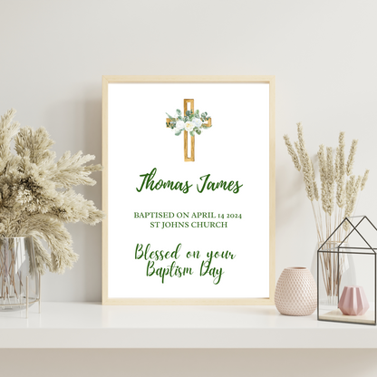 Traditional - Christening or Baptism Personalised Name Print