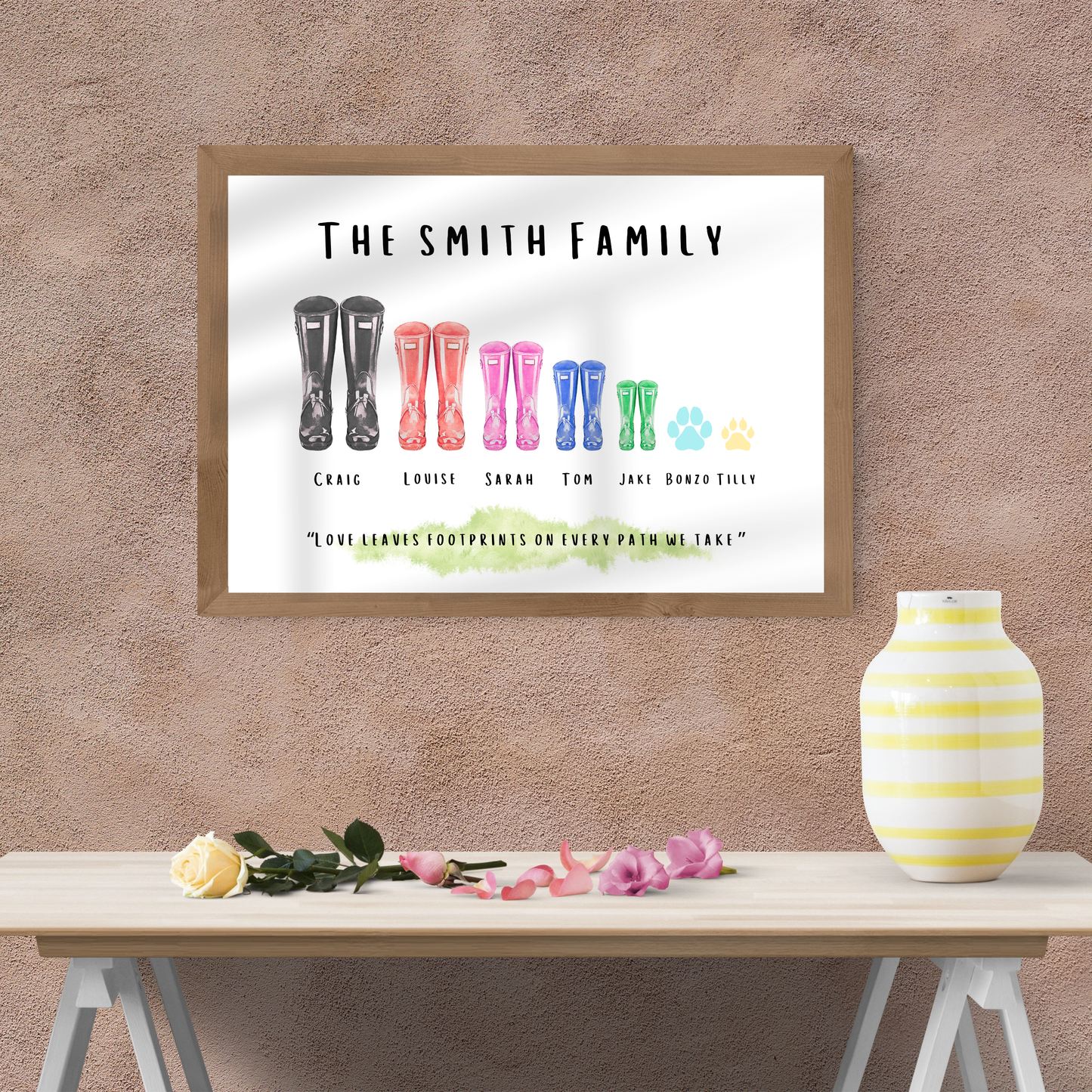 Family Boots - Home & Family Personalised Name Print