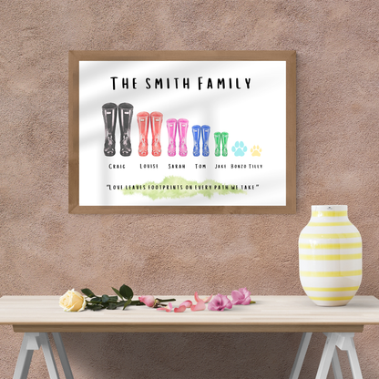 Family Boots - Home & Family Personalised Name Print