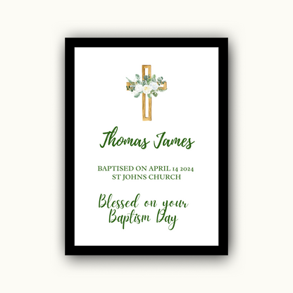 Traditional - Christening or Baptism Personalised Name Print