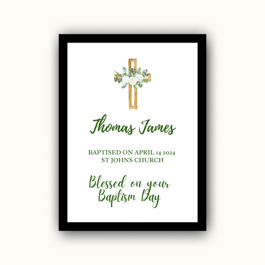 Traditional - Christening or Baptism Personalised Name Print