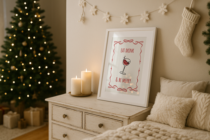 Eat Drink & Be Merry Christmas Print