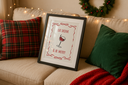 Eat Drink & Be Merry Christmas Print