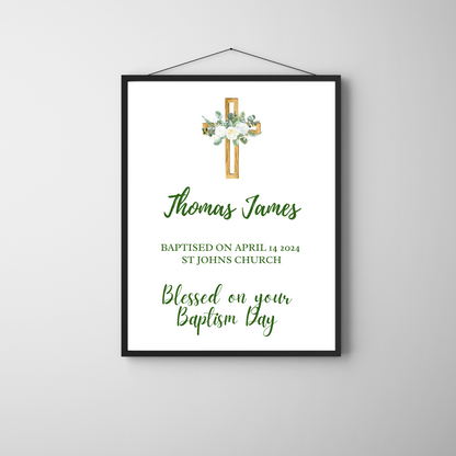 Traditional - Christening or Baptism Personalised Name Print