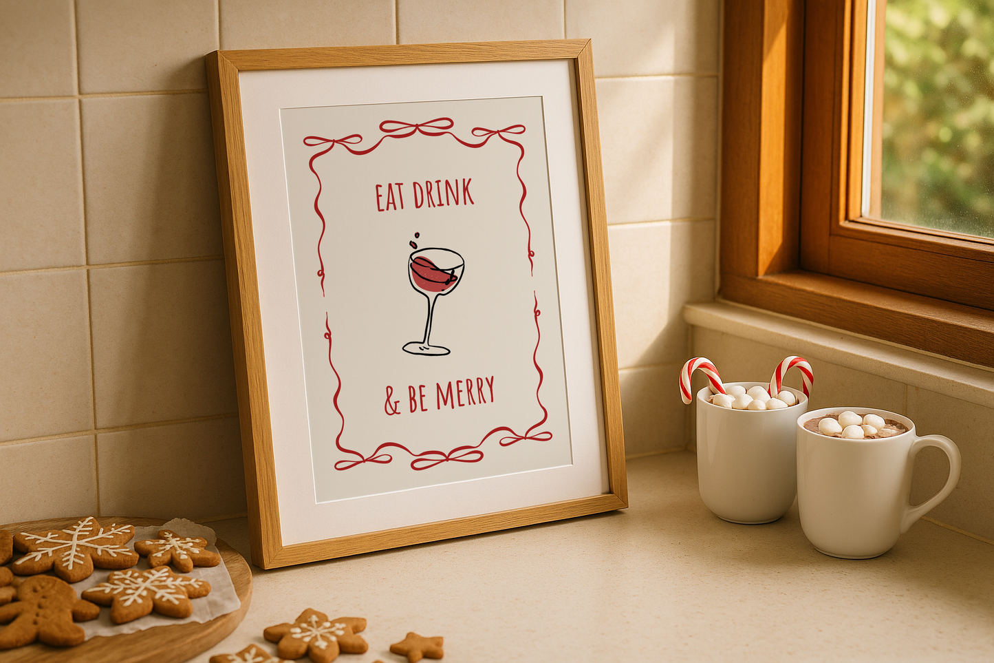 Eat Drink & Be Merry Christmas Print
