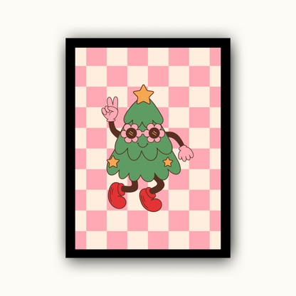 Groovy Christmas Tree Christmas Print
