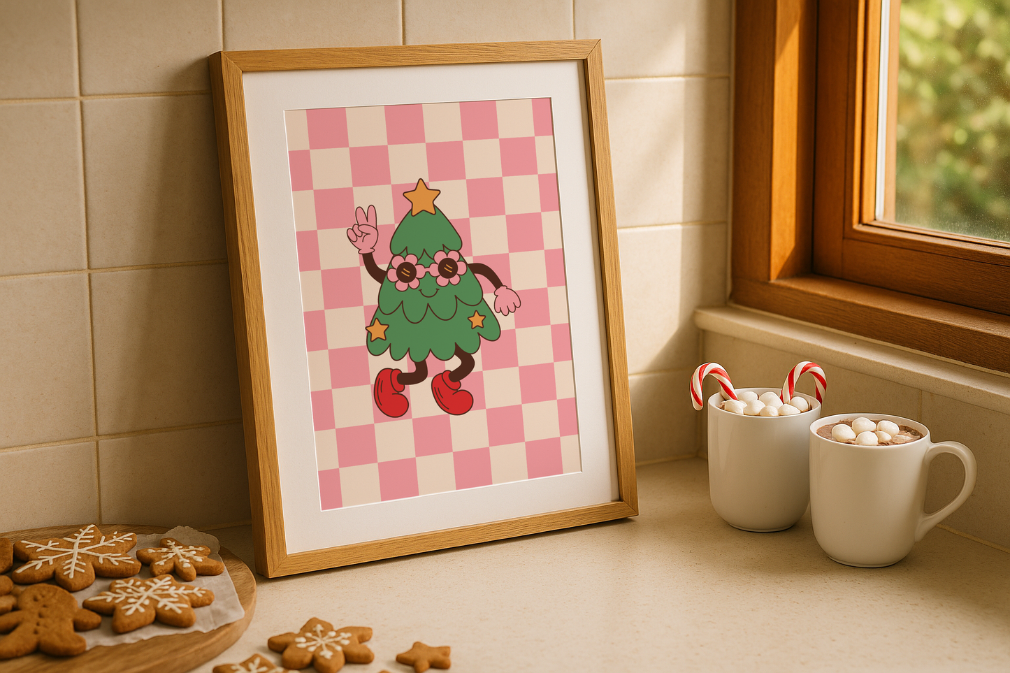 Groovy Christmas Tree Christmas Print