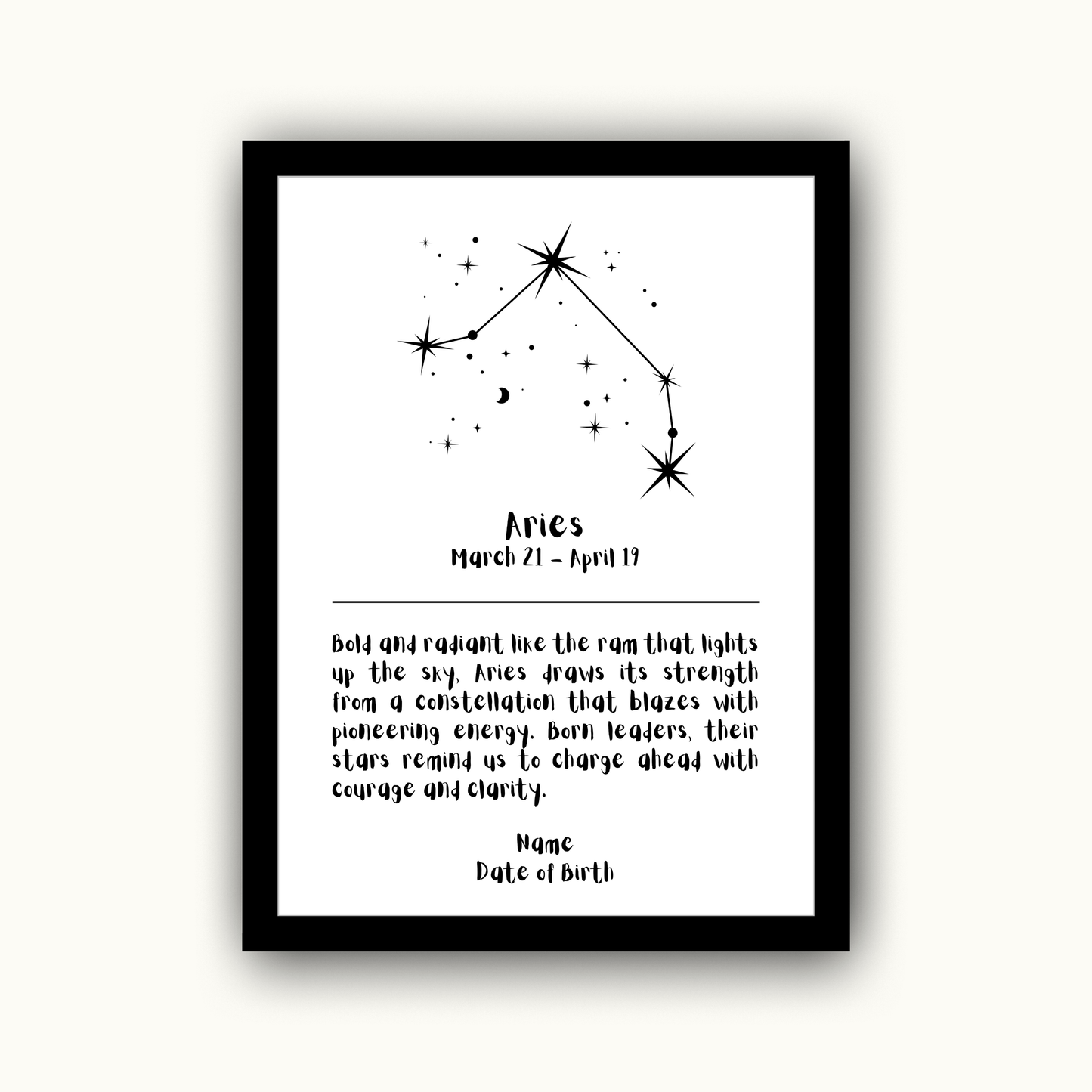 Constellation Zodiac Star Sign - Personalised Name Print