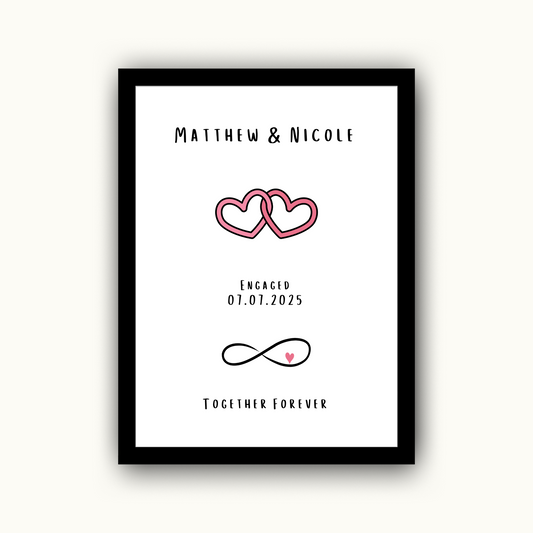 Heart - Engagement Personalised Name Print