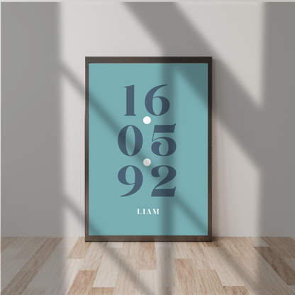 Blue Special Date – Personalised Name Print