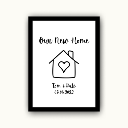 Our New Home - Home & Family Personalised Name Print