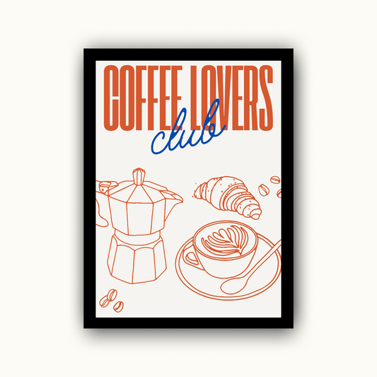 Coffee Lovers Club Orange Print