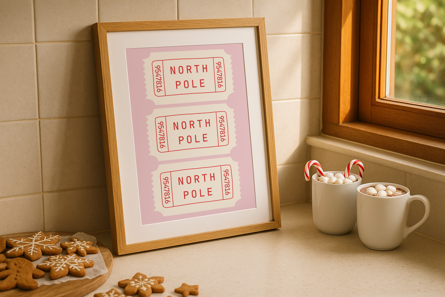 North Pole Tickets Christmas Print