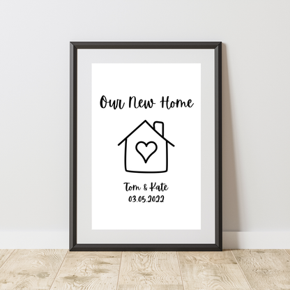 Our New Home - Home & Family Personalised Name Print