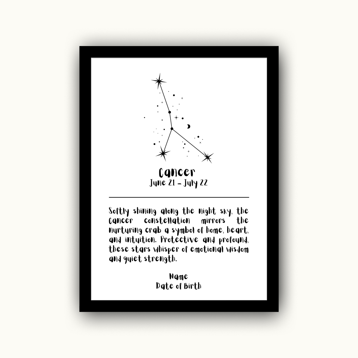 Constellation Zodiac Star Sign - Personalised Name Print