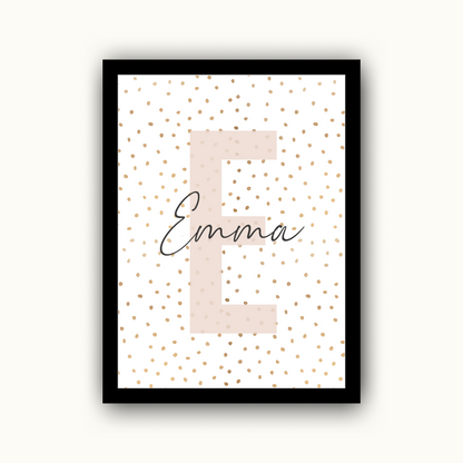 Polka Dot Initial - Girls Personalised Name Print