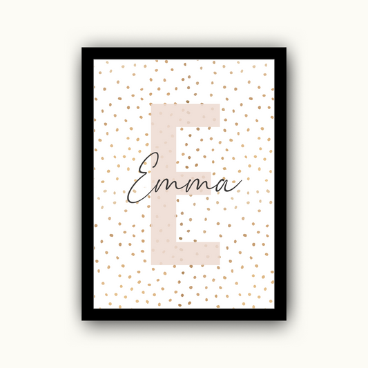 Polka Dot Initial - Girls Personalised Name Print