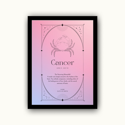 Spiritual Zodiac Star Sign - Personalised Name Print